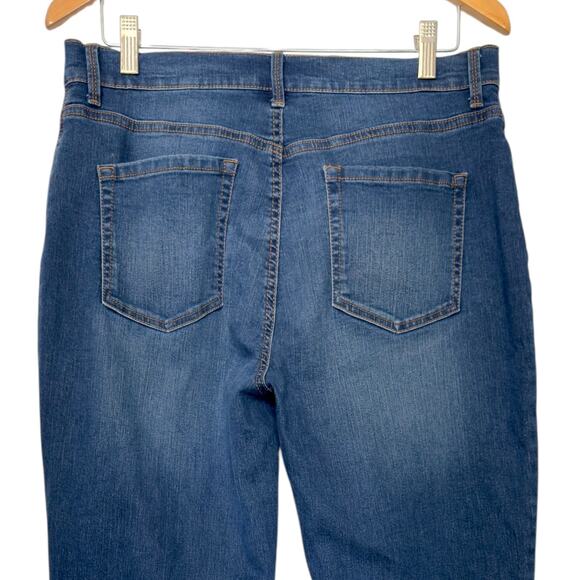 Gloria Vanderbilt Amanda High Rise Ankle Jeans 12 Short Floral Embroidered - Picture 11 of 12